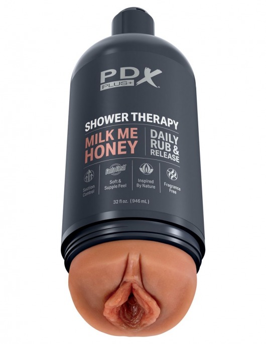 Мастурбатор-вагина цвета карамели Shower Therapy Milk Me Honey - Pipedream - в Красногорске купить с доставкой