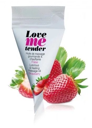 Съедобное согревающее массажное масло Love Me Tender Strawberry с ароматом клубники - 10 мл. - Love to Love - купить с доставкой в Красногорске