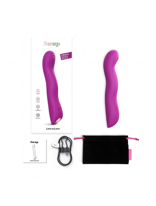 Лиловый вибратор с 3 моторами Swap - Love to Love