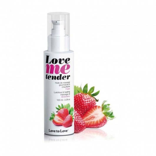 Съедобное согревающее массажное масло Love Me Tender Strawberry с ароматом клубники - 100 мл. - Love to Love - купить с доставкой в Красногорске