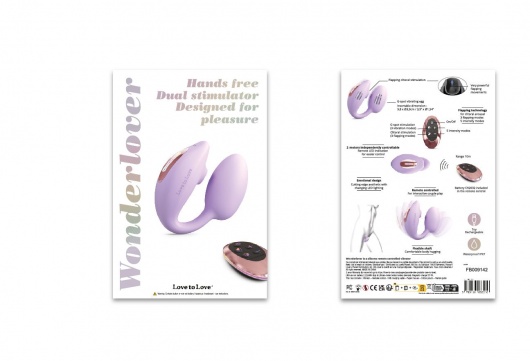 Сиреневый U-образный стимулятор клитора и точки G с пультом ДУ Wonderlover - Love to Love