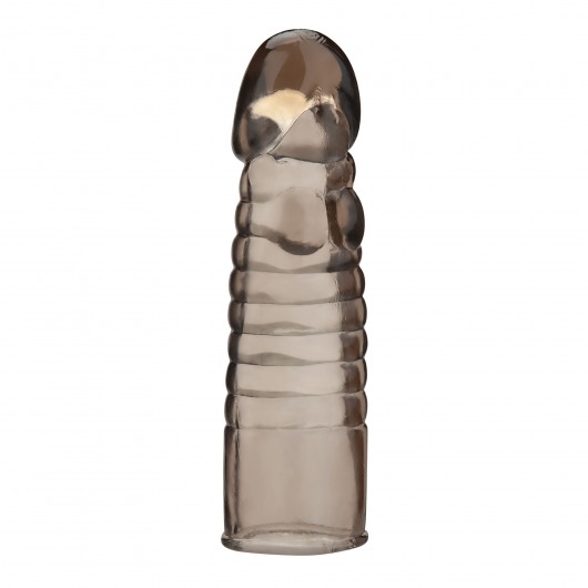 Дымчатая насадка-удлинитель Ribbed Realistic Penis Enhancing Sleeve Extension - 15,2 см. - BlueLine - в Красногорске купить с доставкой