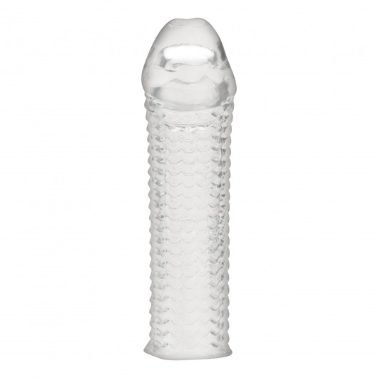Текстурированная насадка на пенис Clear Textured Penis Enhancing Sleeve Extension - 16,5 см. - BlueLine - в Красногорске купить с доставкой