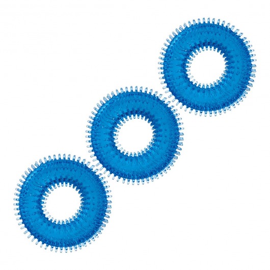 Комплект из трех голубых колец для эрекции 3-Pack Ultra-Stim Stretch Cock Rings - BlueLine - в Красногорске купить с доставкой