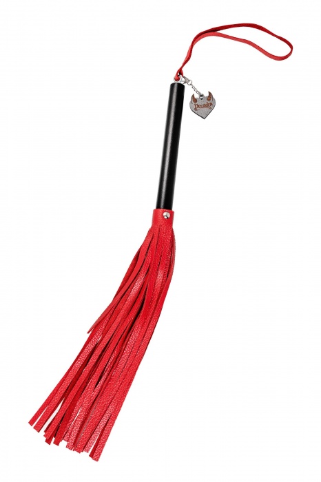 Красно-черная кожаная плеть - 50 см. - Pecado - купить с доставкой в Красногорске