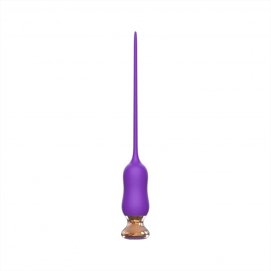 Фиолетовый тонкий стимулятор Nipple Vibrator - 23 см. - I-MOON - купить с доставкой в Красногорске