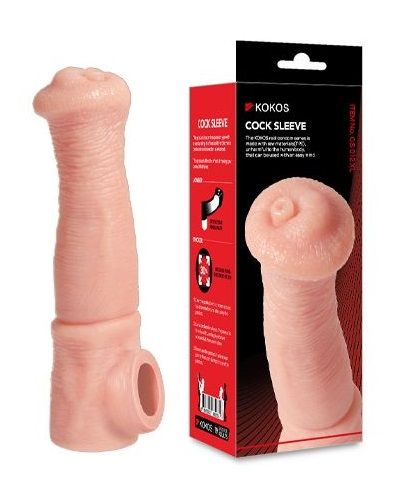 Телесная фантазийная насадка на член Cock Sleeve Size L - KOKOS - в Красногорске купить с доставкой