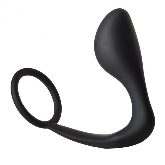 Черное эрекционное кольцо с анальной пробкой Anal Plug With Cockring - Dream Toys - в Красногорске купить с доставкой