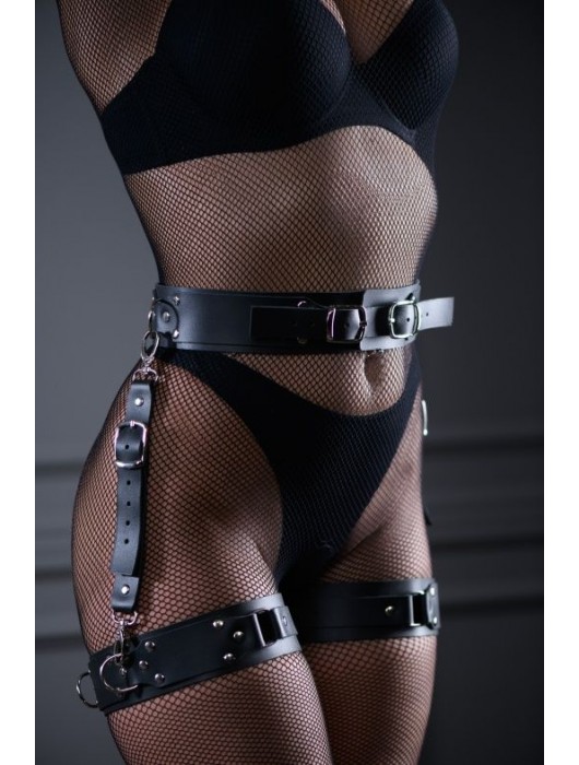 Черный кожаный пояс Sex Game - БДСМ Арсенал - купить с доставкой в Красногорске