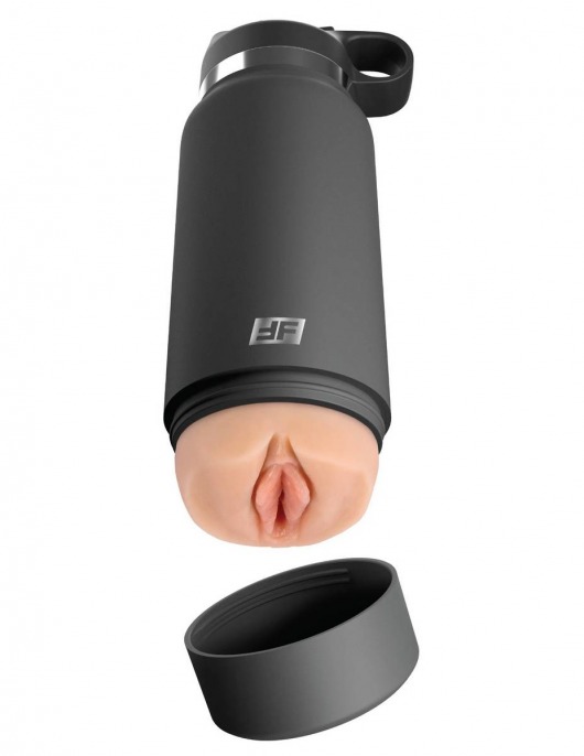 Серый мастурбатор в виде бутылки F*ck Flask - Pipedream - в Красногорске купить с доставкой