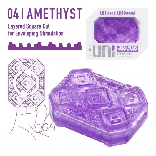 Фиолетовый мастурбатор-стимулятор Tenga Uni Amethyst - Tenga - в Красногорске купить с доставкой