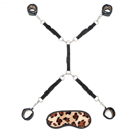 Леопардовая фиксация на матрас для рук и ног Classic Bedspreader - Lux Fetish - купить с доставкой в Красногорске