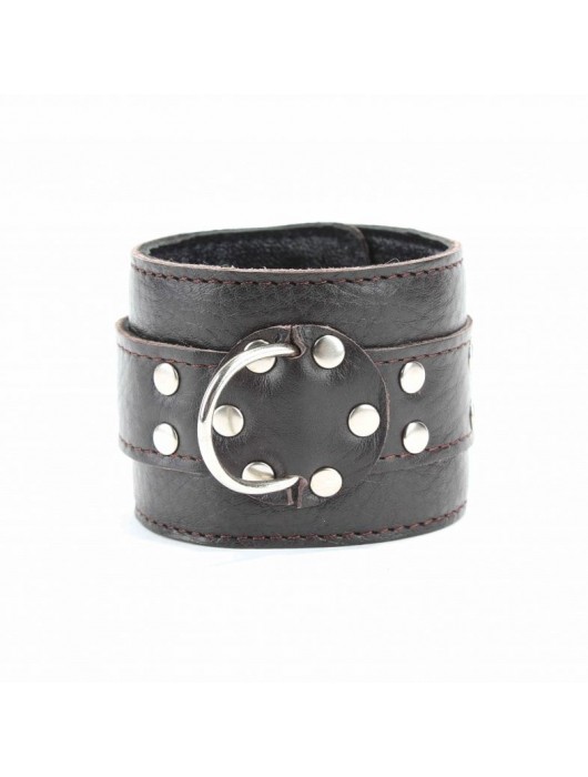 Коричневые оковы из мягкой кожи на металлической цепочке - БДСМ Арсенал - купить с доставкой в Красногорске