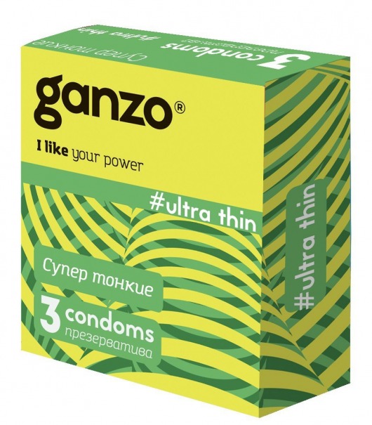 Ультратонкие презервативы Ganzo Ultra thin - 3 шт. - Ganzo - купить с доставкой в Красногорске