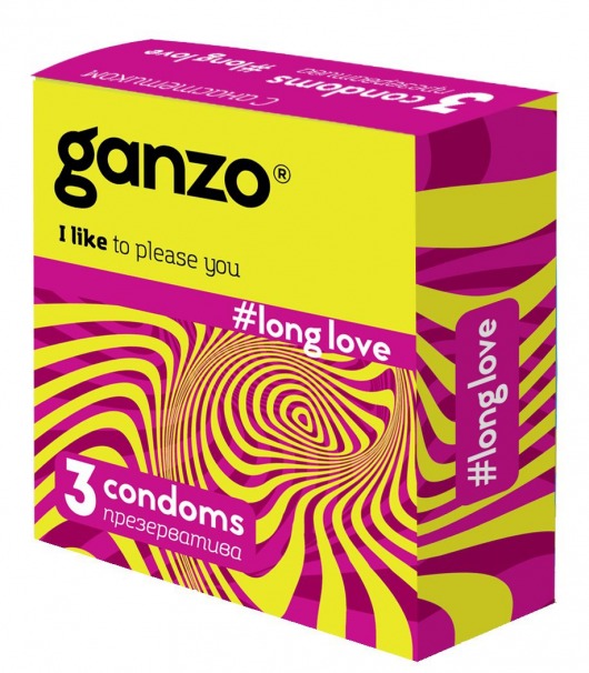 Презервативы с анестетиком для продления удовольствия Ganzo Long Love - 3 шт. - Ganzo - купить с доставкой в Красногорске