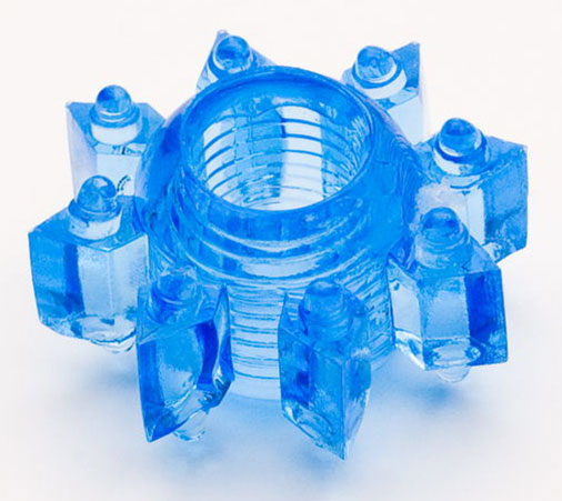 Голубая гелевая насадка-звезда - Toyfa Basic - в Красногорске купить с доставкой