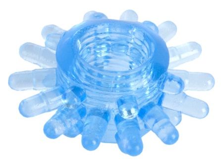 Голубая гелевая насадка с шипиками - Toyfa Basic - в Красногорске купить с доставкой