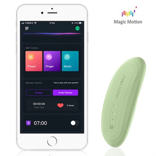 Зеленый вибромассажер в трусики Magic Motion Nyx - 8,8 см. - Magic Motion