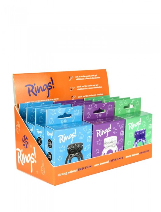 Бокс из 12 эрекционных колец Axle-pin - Lola Games - в Красногорске купить с доставкой