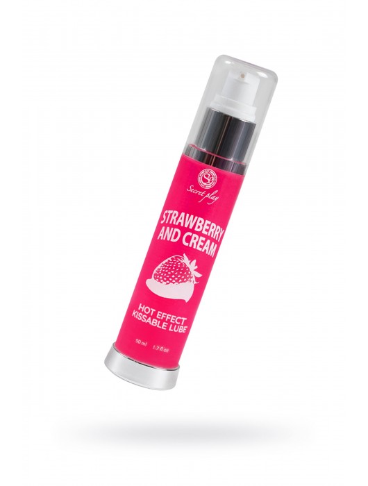 Массажное масло 2-в-1 с разогревающим эффектом и вкусом клубники со сливками - 50 мл. - Secret Play - купить с доставкой в Красногорске