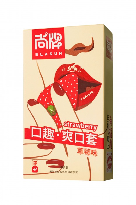 Презервативы Elasun Strawberry с аромато клубники - 10 шт. - Elasun - купить с доставкой в Красногорске