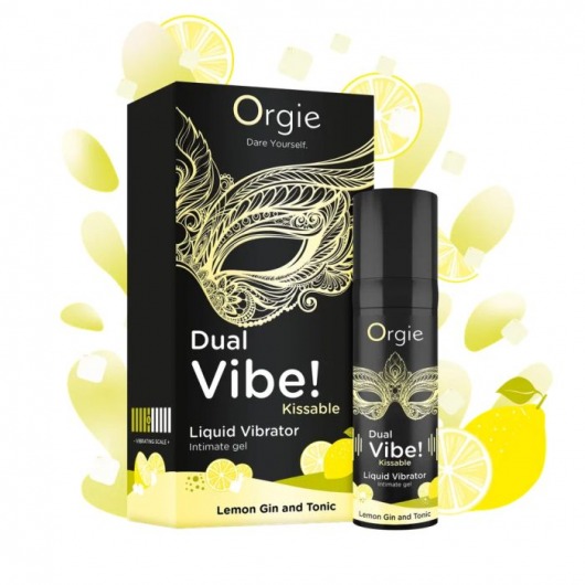 Съедобный жидкий вибратор Dual Vibe! со вкусом лимонного джина с тоником - 15 мл. - ORGIE - купить с доставкой в Красногорске