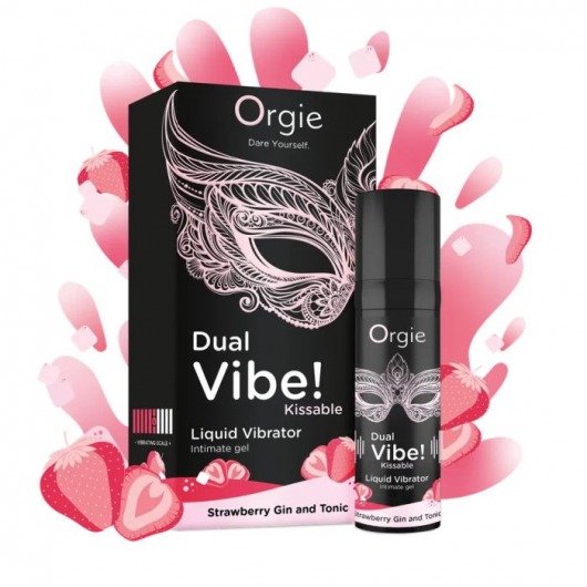 Съедобный жидкий вибратор Dual Vibe! со вкусом клубничного джина с тоником - 15 мл. - ORGIE - купить с доставкой в Красногорске