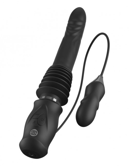 Черный автоматический вибромассажер с вибропулей Ultimate Silicone Thruster - Pipedream - купить с доставкой в Красногорске