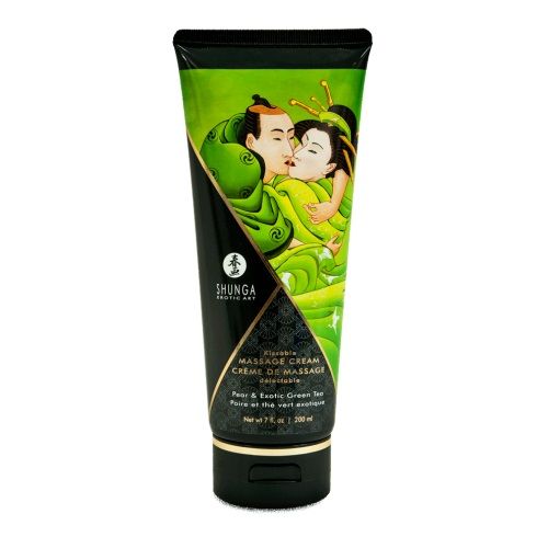 Массажный крем для тела с ароматом груши и зелёного чая Pear   Exotic Green Tea - 200 мл. - Shunga - купить с доставкой в Красногорске