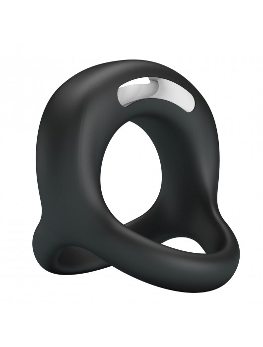 Черное виброкольцо на пенис и мошонку Elliott - Baile - в Красногорске купить с доставкой