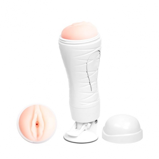Мастурбатор-вагина Flora White с присоской и 12 режимами вибрации - Baile - в Красногорске купить с доставкой