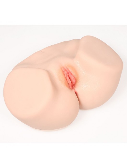 Телесный полуторс с двойным слоем материала и вибрацией Vanilla Onahole Real Vagina - KOKOS - в Красногорске купить с доставкой