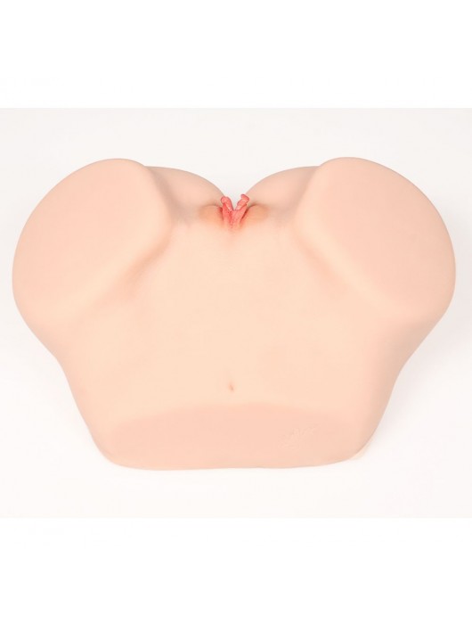 Телесный полуторс с двойным слоем материала и вибрацией Vanilla Onahole Real Vagina - KOKOS - в Красногорске купить с доставкой