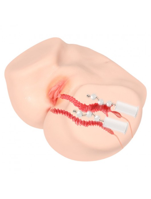 Телесный полуторс с двойным слоем материала и вибрацией Vanilla Onahole Real Vagina - KOKOS - в Красногорске купить с доставкой