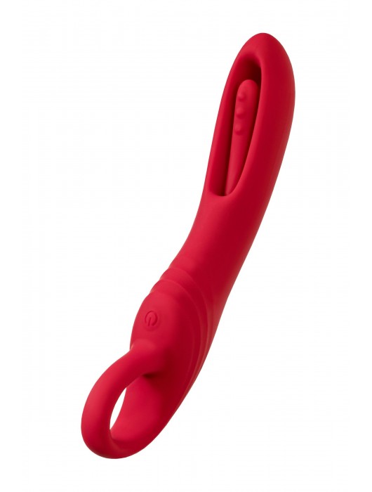 Малиновый стимулятор с двигающимся язычком Begonia - 18,5 см. - ToyFa