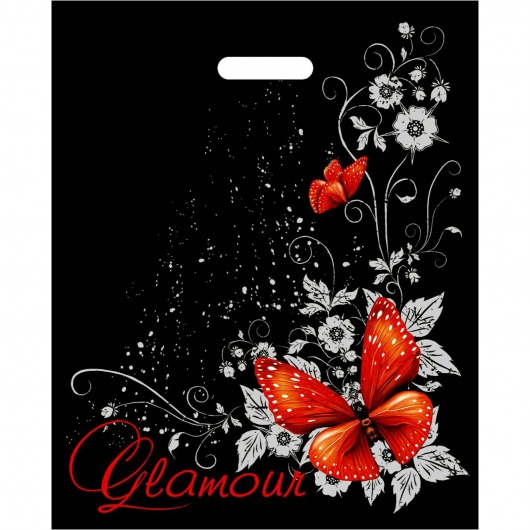 Черный пакет Glamour с вырубной ручкой (38х47 см) - Сима-Ленд - купить с доставкой в Красногорске
