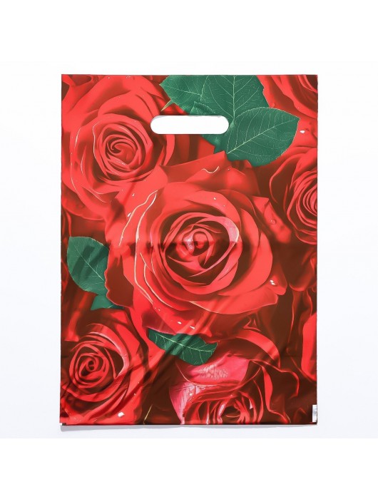 Пакет с цветочным принтом и вырубной ручкой (30х40 см) - Сима-Ленд - купить с доставкой в Красногорске