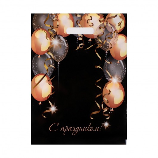 Пакет с вырубной ручкой и принтом в виде шариков (30х40 см) - Сима-Ленд - купить с доставкой в Красногорске