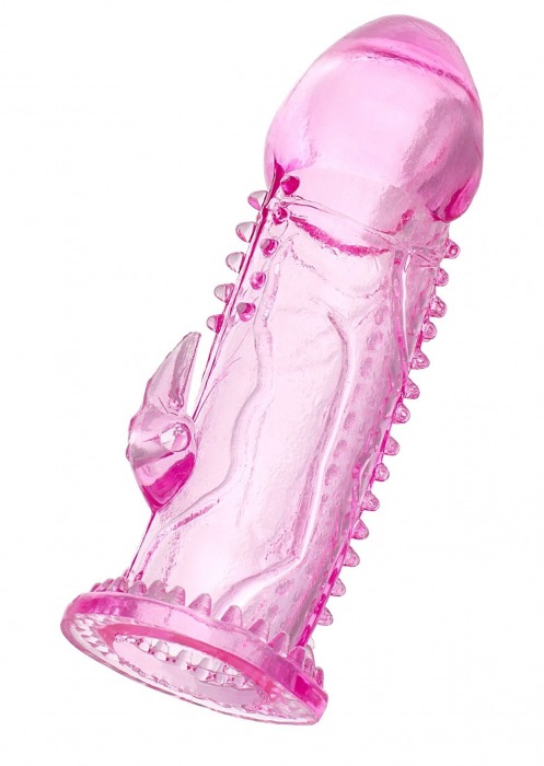 Розовая насадка на пенис с шипиками и коготком - 13,5 см. - A-toys - в Красногорске купить с доставкой