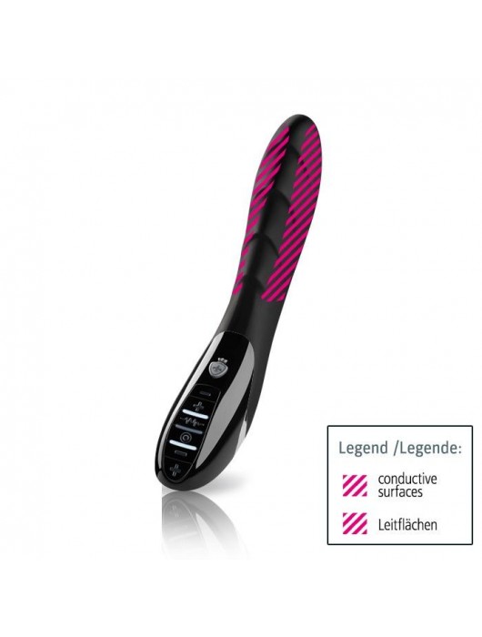 Вибратор с электростимуляцией Sizzling Simon Black Edition - 27 см. - MyStim - купить с доставкой в Красногорске