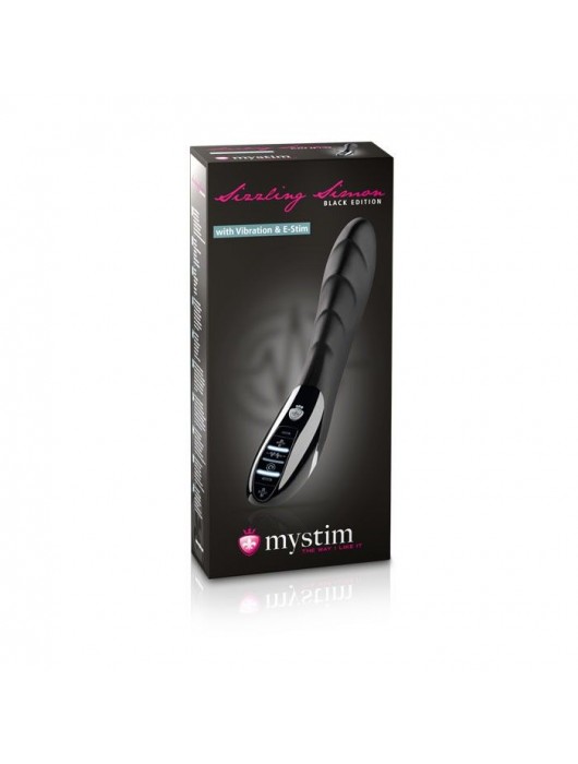 Вибратор с электростимуляцией Sizzling Simon Black Edition - 27 см. - MyStim - купить с доставкой в Красногорске