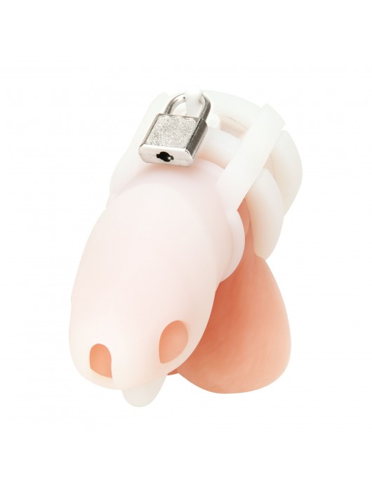 Белая клетка для пениса Silicone Small 2 in Cock Cage With Ball Divider - BlueLine - купить с доставкой в Красногорске