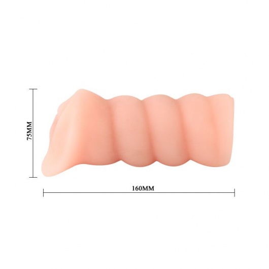 Мастурбатор-вагина с вибрацией и углублениями под пальцы - 16 см. - Baile - в Красногорске купить с доставкой