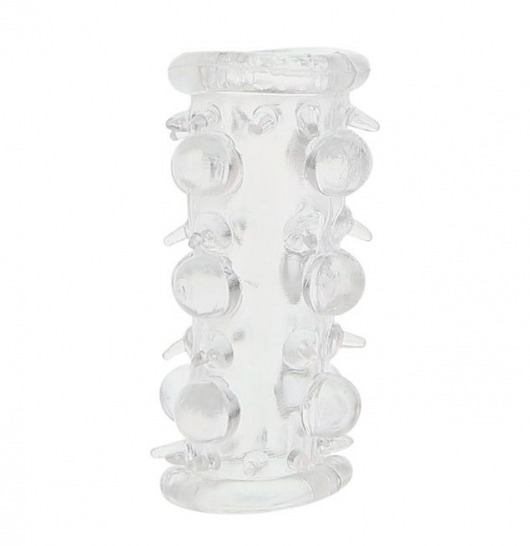 Прозрачная насадка на пенис с шипами и бугорками JELLY JOY LUST CLUSTER CLEAR - Dream Toys - в Красногорске купить с доставкой