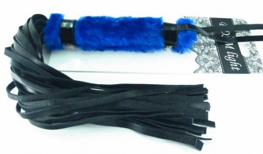 Нежная плеть с синим мехом BDSM Light - 43 см. - БДСМ Арсенал - купить с доставкой в Красногорске