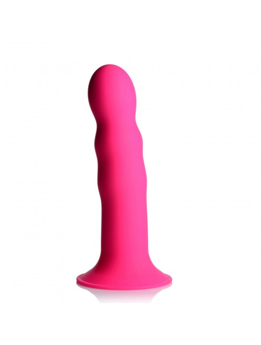 Розовый гибкий фаллоимитатор Squeeze-It Wavy Dildo - 18,3 см. - XR Brands