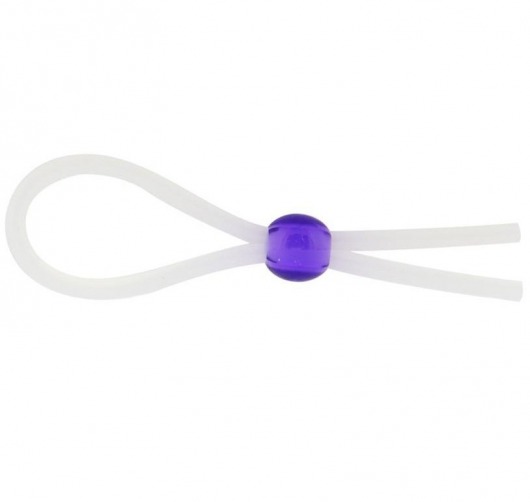 Прозрачное лассо с фиолетовой бусиной SILICONE COCK RING WITH BEAD LAVENDER - NMC - в Красногорске купить с доставкой