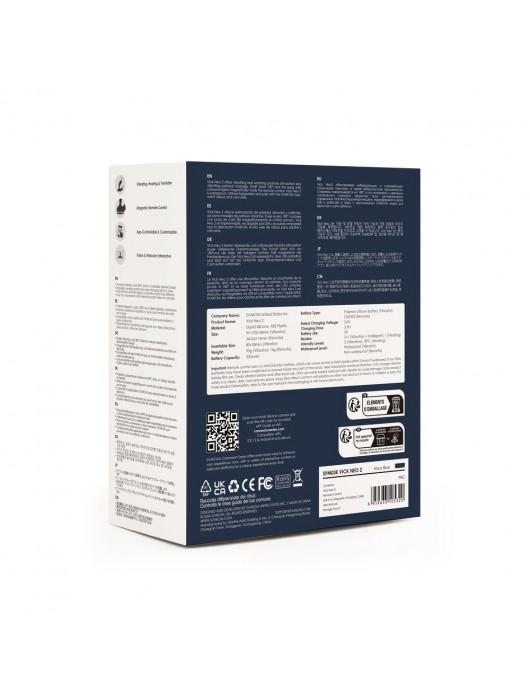 Темно-синий вибромассажер простаты Vick Neo 2 c функцией нагрева и пультом ДУ - Svakom - в Красногорске купить с доставкой