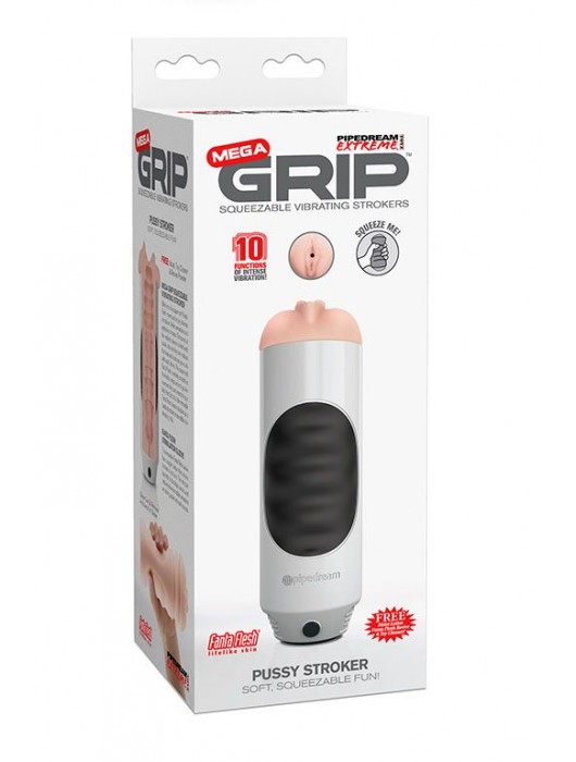 Мастурбатор-вагина Extreme Toyz Mega Grip Vibrating Stroker Mouth - Pipedream - в Красногорске купить с доставкой