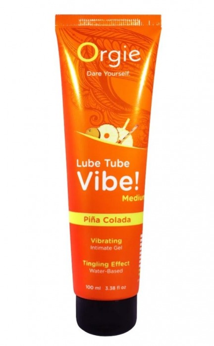 Гель с эффектом вибрации Lube Tube Vibe Medium Pina Colada - 100 мл. - ORGIE - купить с доставкой в Красногорске